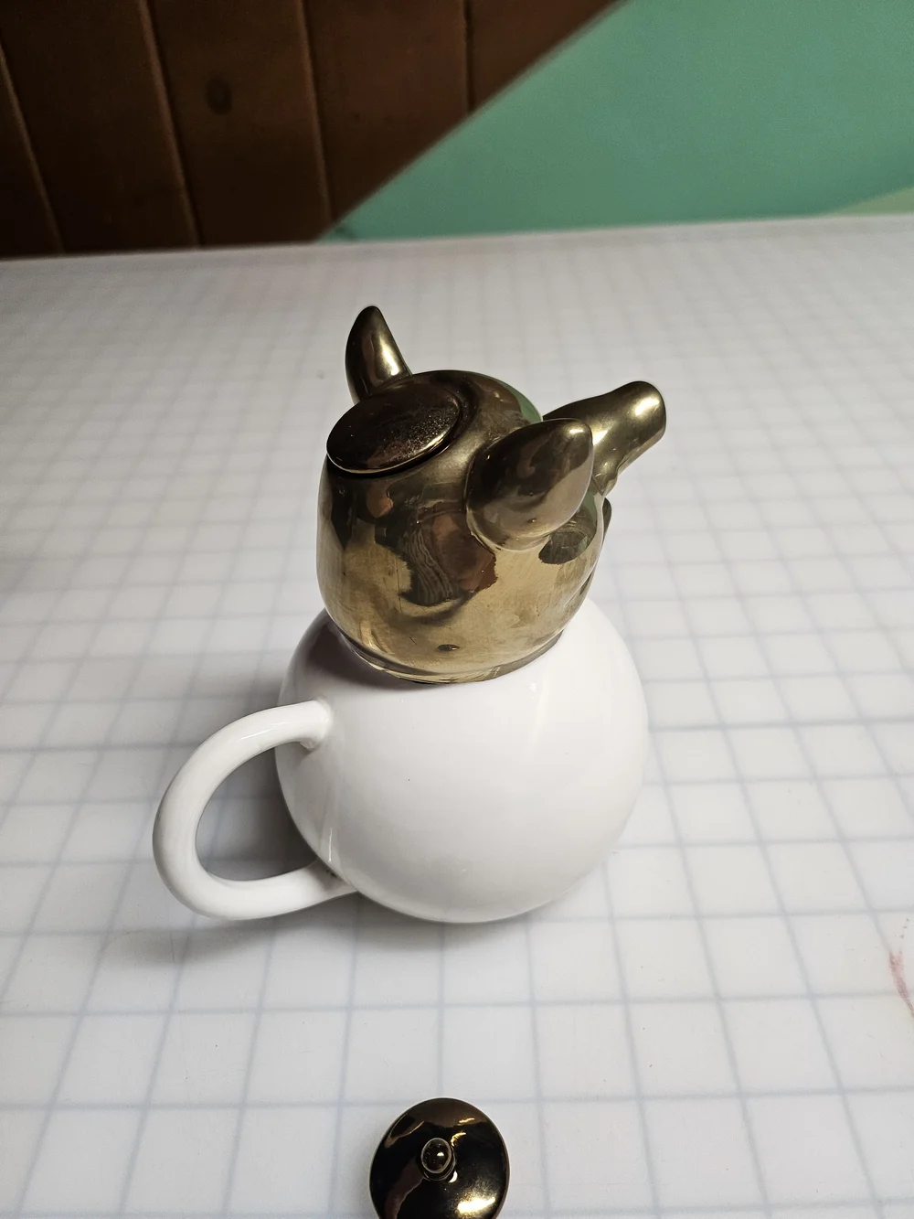 Hog's Head Copper Tea Pot/Cream Pourer